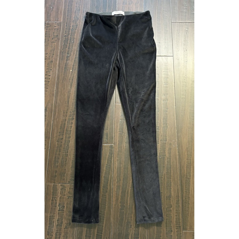 Skinnygirl Pants Womens 26 2 Velour Pull On Black Comfort Slim Stretch Leggings